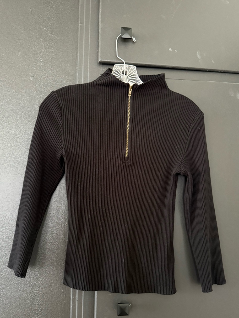 Vince 3/4 sleeve half zip sweater